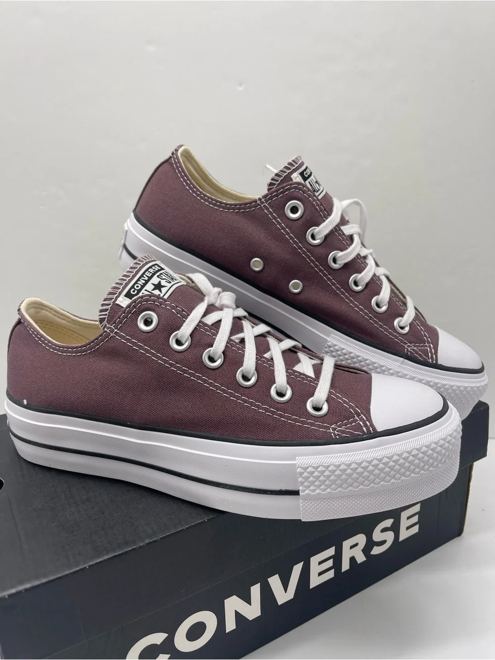 Converse A10647F CTAS LIFT OX TRAIL MIXED/NATURAL IVORY Platform Sneakers Plum